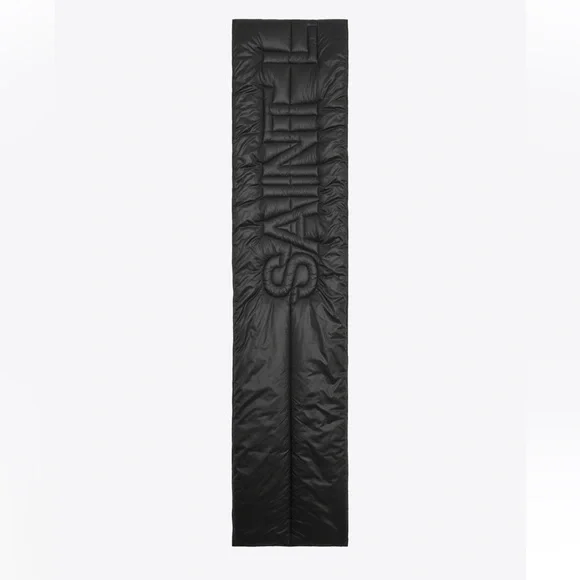 NEW SIGNATURE SAINT LAURENT PUFFER SCARF IN NYLON BLACK - Picture 7 of 12